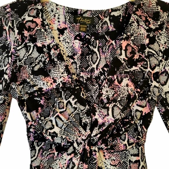 Fierce & Flirty: Thalia Sodi Snake Print Twist-Front Midi Dress – XXS - Picture 2 of 9